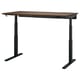 MITTZON Scrivania regolabile in altezza, elettrico impiallacciatura di noce/nero, 160x80 cm