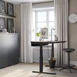 MITTZON Scrivania regolabile in altezza, elettrico impiallacciatura di noce/nero, 120x80 cm