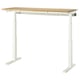 MITTZON Scrivania regolabile in altezza, elettrico impiallacciatura di rovere/bianco, 140x60 cm
