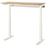 MITTZON Scrivania regolabile in altezza, elettrico impiallacciatura di rovere/bianco, 120x60 cm