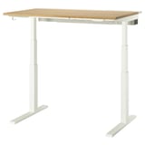 MITTZON Scrivania regolabile in altezza, elettrico impiallacciatura di rovere/bianco, 120x80 cm