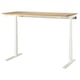 MITTZON Scrivania regolabile in altezza, elettrico impiallacciatura di rovere/bianco, 160x80 cm