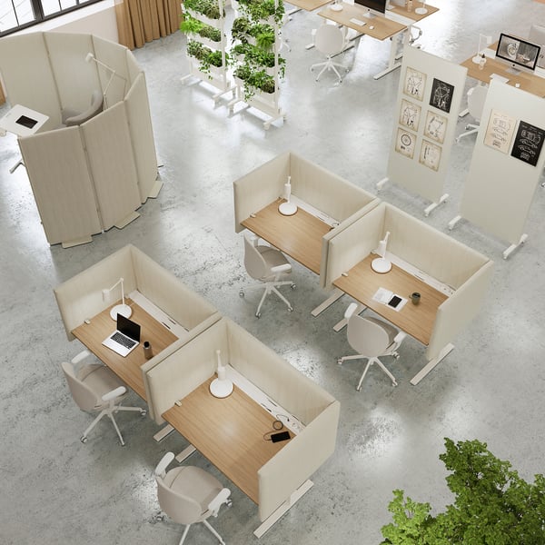 MITTZON Scrivania regolabile in altezza, elettrico impiallacciatura di rovere/bianco, 120x60 cm