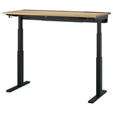 MITTZON Scrivania regolabile in altezza, elettrico impiallacciatura di rovere/nero, 140x60 cm