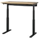 MITTZON Scrivania regolabile in altezza, elettrico impiallacciatura di rovere/nero, 120x60 cm