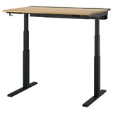MITTZON Scrivania regolabile in altezza, elettrico impiallacciatura di rovere/nero, 120x80 cm