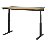 MITTZON Scrivania regolabile in altezza, elettrico impiallacciatura di rovere/nero, 160x80 cm