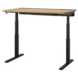 MITTZON Scrivania regolabile in altezza, elettrico impiallacciatura di rovere/nero, 140x80 cm