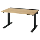MITTZON Scrivania regolabile in altezza, elettrico impiallacciatura di rovere/nero, 120x80 cm