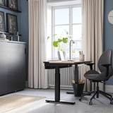 MITTZON Scrivania regolabile in altezza, elettrico impiallacciatura di rovere/nero, 120x60 cm