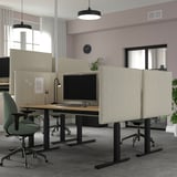 MITTZON Scrivania regolabile in altezza, elettrico impiallacciatura di rovere/nero, 160x80 cm