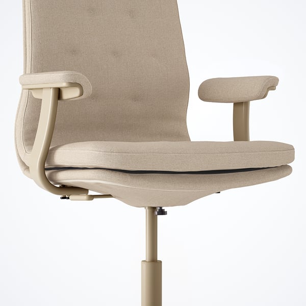MULLFJÄLLET Sedia per riunioni con rotelle, Naggen beige