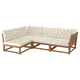 NÄMMARÖ Divano angolare a 3 posti, da esterno mordente marrone chiaro/Kuddarna grigio chiaro-beige, 264 cm