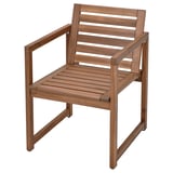 NÄMMARÖ Sedia con braccioli da giardino, mordente marrone chiaro