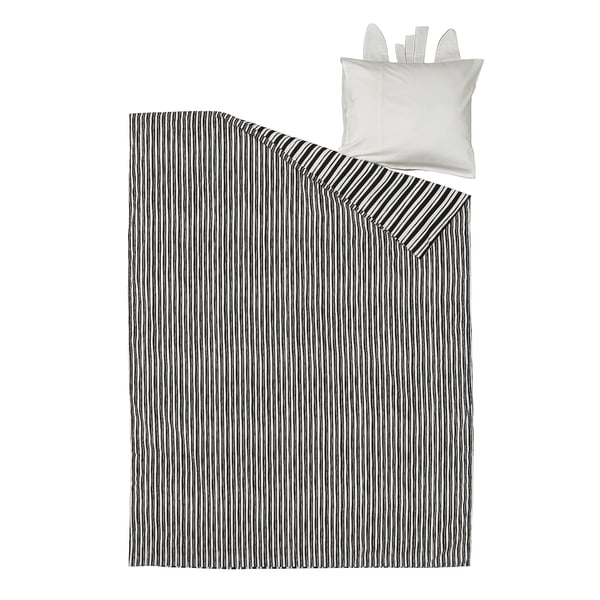 NATTHÄGER Copripiumino e federa, nero bianco/zebra, 150x200/50x60 cm