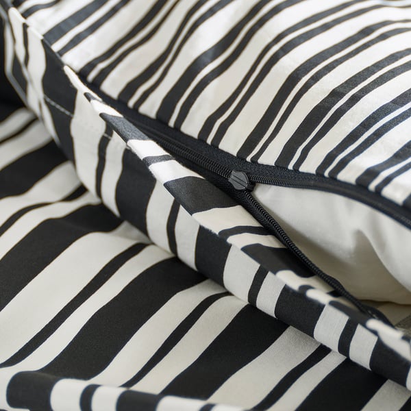 NATTHÄGER Copripiumino e federa, nero bianco/zebra, 150x200/50x60 cm