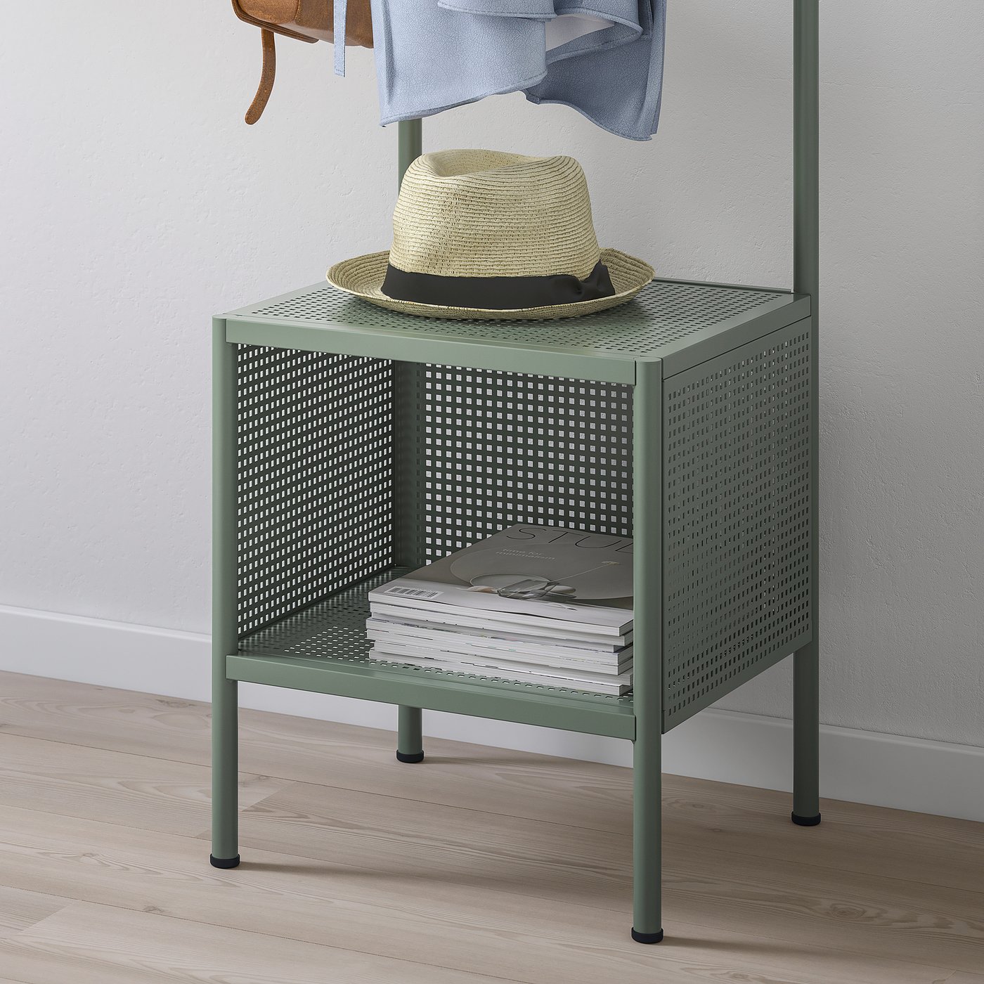 NIKKEBY Stand appendiabiti, grigio-verde, 40x142 cm - IKEA Svizzera