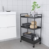 NISSAFORS Carrello, nero, 50.5x30x83 cm