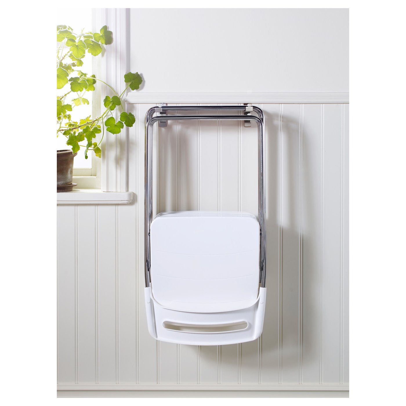 NISSE Sedia pieghevole, lucido bianco/cromato - IKEA Svizzera