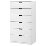 NORDLI Cassettiera con 6 cassetti, bianco, 80x145 cm