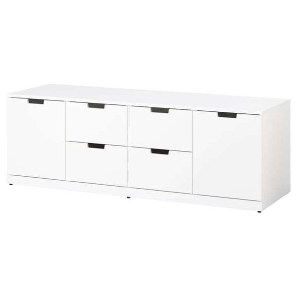 nordli cassettiera con 6 cassetti bianco 160x54 cm