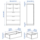 NORDLI Cassettiera con 7 cassetti, bianco/antracite, 80x122 cm