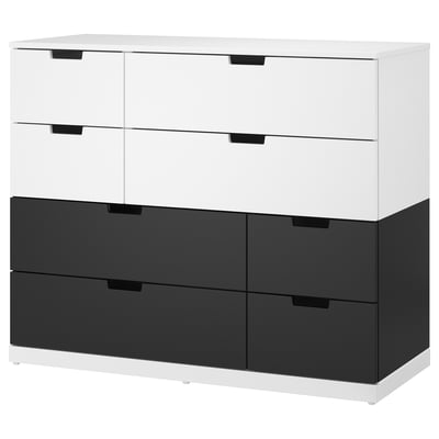NORDLI Cassettiera con 8 cassetti, bianco/antracite, 120x99 cm