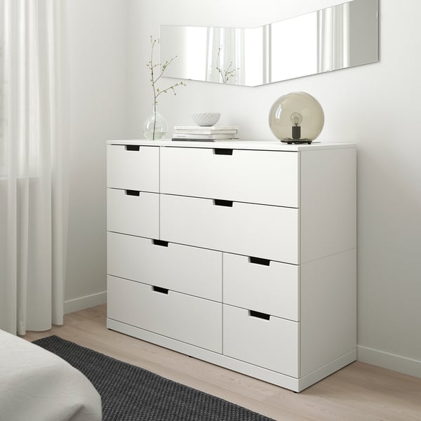 NORDLI Cassettiera con 8 cassetti, bianco, 120x99 cm