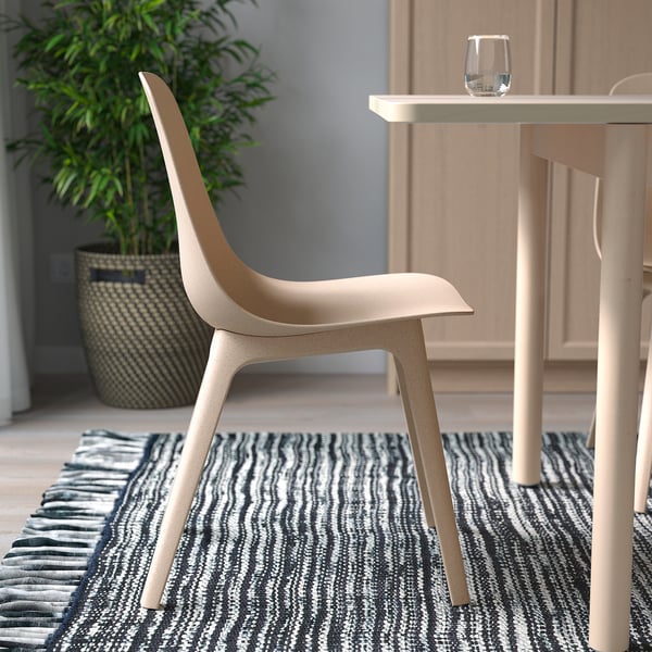 ODGER Sedia, bianco/beige