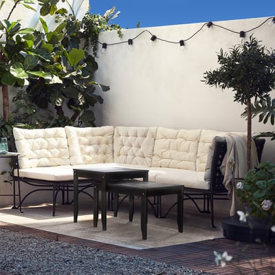 ÖRSKÄR Set di 2 tavolini, da interno/esterno grigio scuro