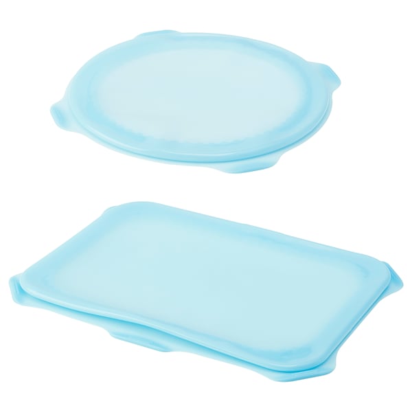 Set Di 2 Coprivivande övermätt Silicone Azzurro