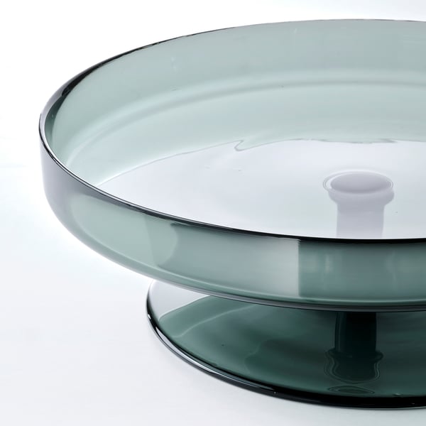 OMBONAD Piatto da portata, vetro grigio, 29 cm