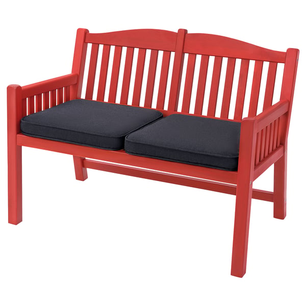 PÄRONHOLMEN panca con schienale da giardino, rosso/Järpön/Duvholmen  antracite - IKEA Svizzera