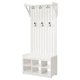 PANGET Attaccap/rastrelliera scarpe/panca, bianco, 85x41x200 cm