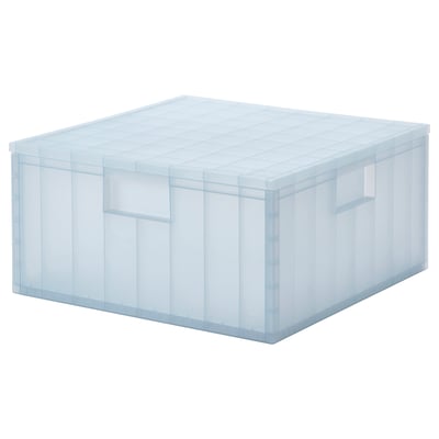 PANSARTAX Contenitore con coperchio, trasparente grigio-blu, 33x33x16.5 cm