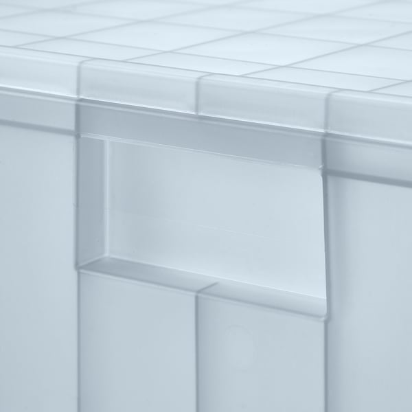 PANSARTAX Contenitore con rotelle e coperchio, trasparente grigio-blu, 33x33x23.5 cm