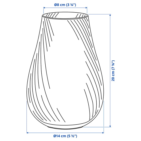 PÅSKÖTRÄD Vaso, vetro/marrone chiaro, 20 cm