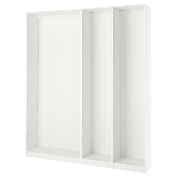 PAX 3 strutture per guardaroba, bianco, 200x35x236 cm