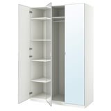 PAX / ÅHEIM Combinazione di guardaroba, bianco/vetro a specchio, 150x60x236 cm
