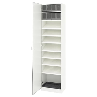 PAX / ÅHEIM Combinazione di guardaroba, bianco/vetro a specchio, 50x38x201 cm