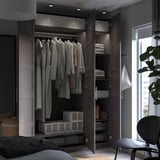 PAX / BERGSBO Combinazione di guardaroba, grigio scuro, 150x60x236 cm
