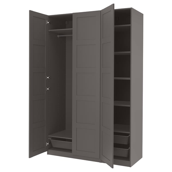 PAX / BERGSBO Combinazione di guardaroba, grigio scuro, 150x60x236 cm