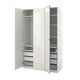 Opzione: PAX / FARDAL/ÅHEIM Combinazione di guardaroba, bianco/lucido/bianco vetro a specchio, 150x60x236 cm