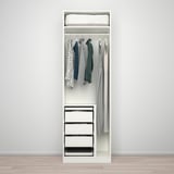 PAX / FORSAND/ÅHEIM Combinazione di guardaroba, bianco/vetro a specchio, 75x60x236 cm