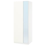 PAX / FORSAND/ÅHEIM Combinazione di guardaroba, bianco/vetro a specchio, 75x60x201 cm
