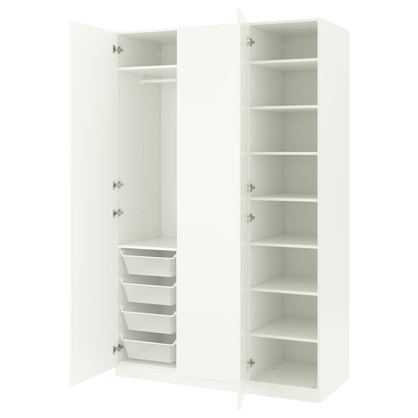 PAX / FORSAND Combinazione di guardaroba, bianco/bianco, 150x60x236 cm