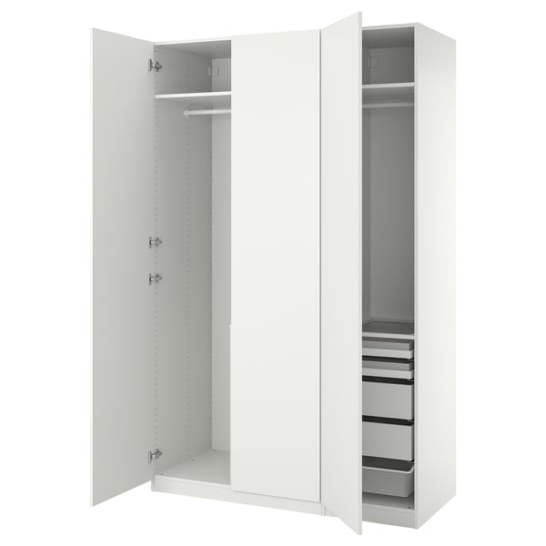 PAX / FORSAND Combinazione di guardaroba, bianco/bianco, 150x60x236 cm