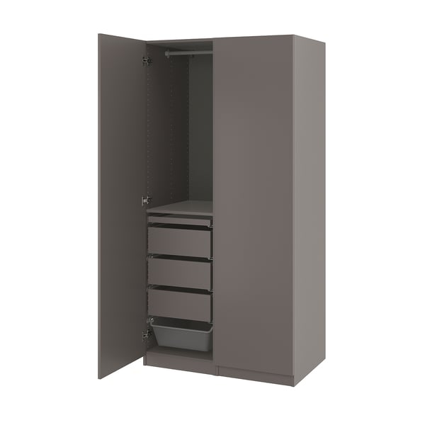 PAX / FORSAND Combinazione di guardaroba, grigio scuro/grigio scuro, 100x60x201 cm