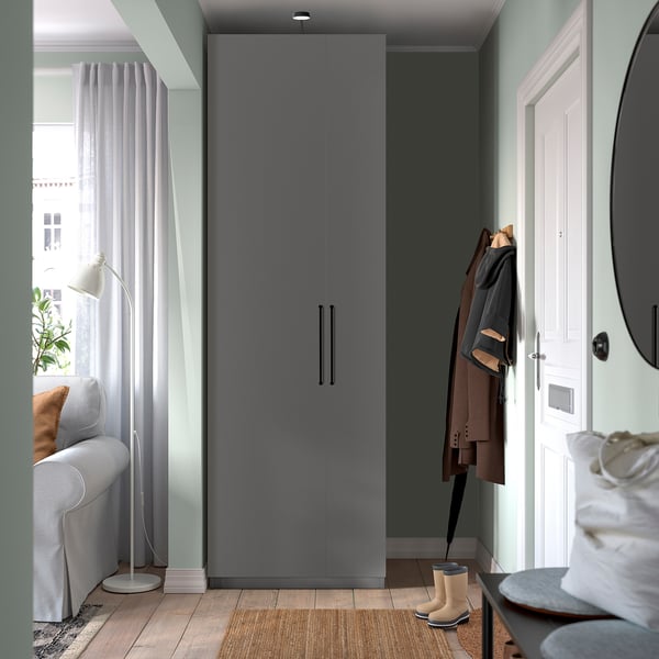 PAX / FORSAND Combinazione di guardaroba, grigio scuro/grigio scuro, 75x60x236 cm