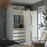 PAX / GULLABERG Combinazione di guardaroba, bianco/bianco, 150x60x201 cm